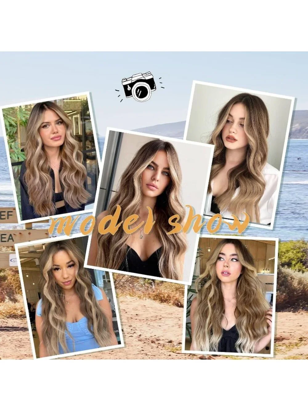 Women's Dirty Blonde 26 Inch Natural Synthetic Modern Long Curly Wavy Fiber Wigs